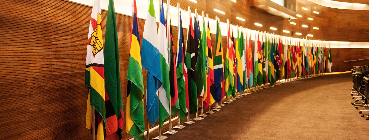 African continent connected by light